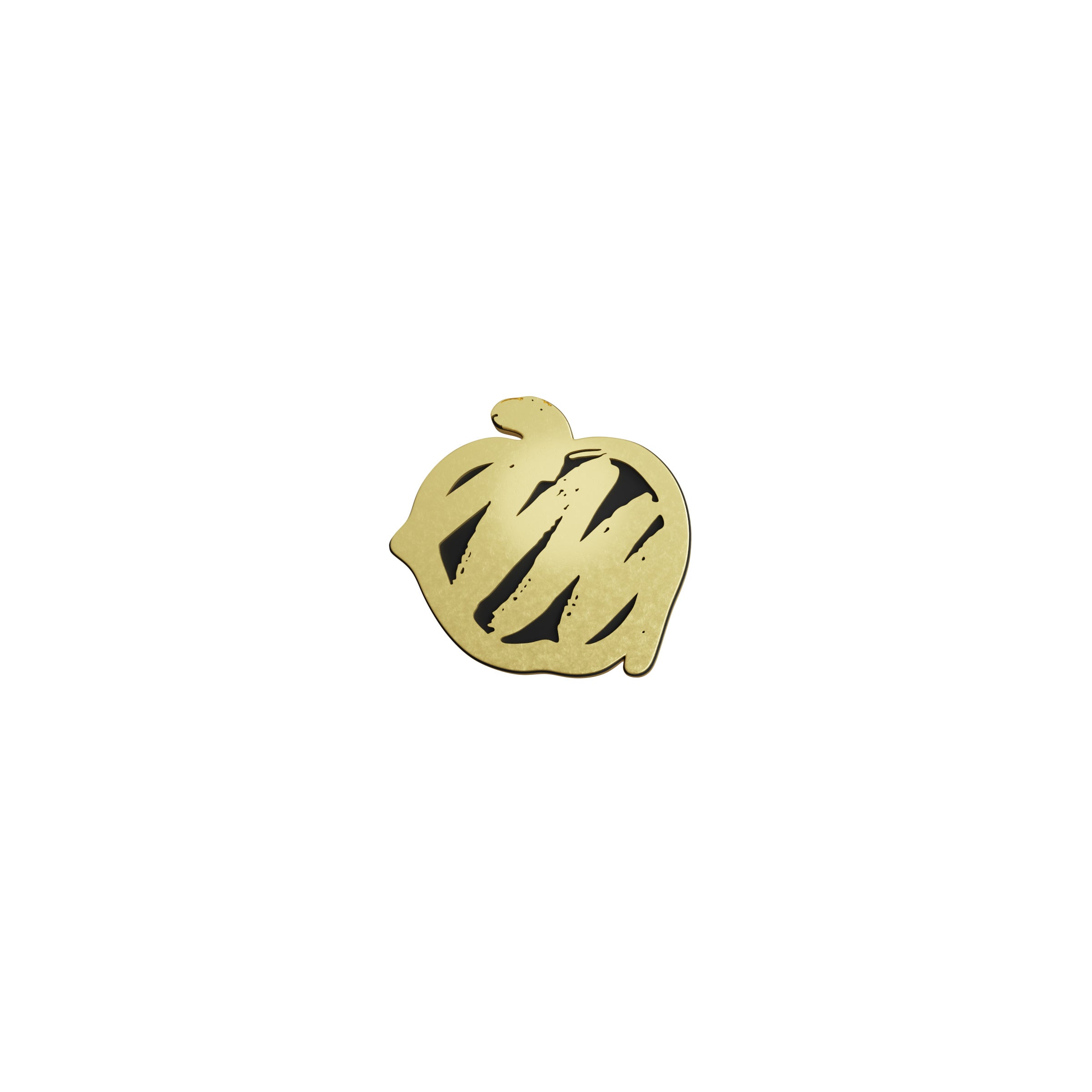 Scribble Apple Gold Pin