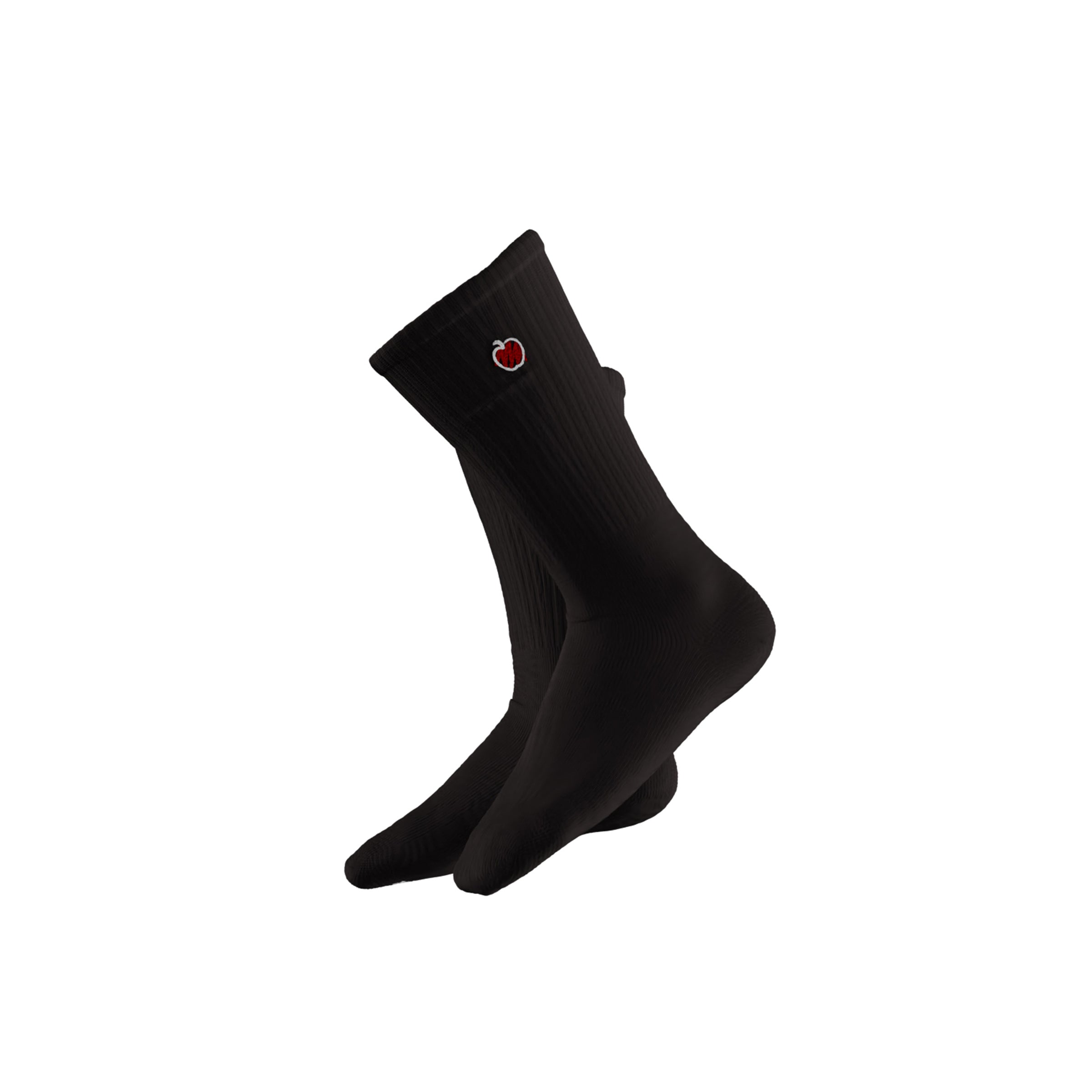 Scribble Apple Logo Black Crew Sock