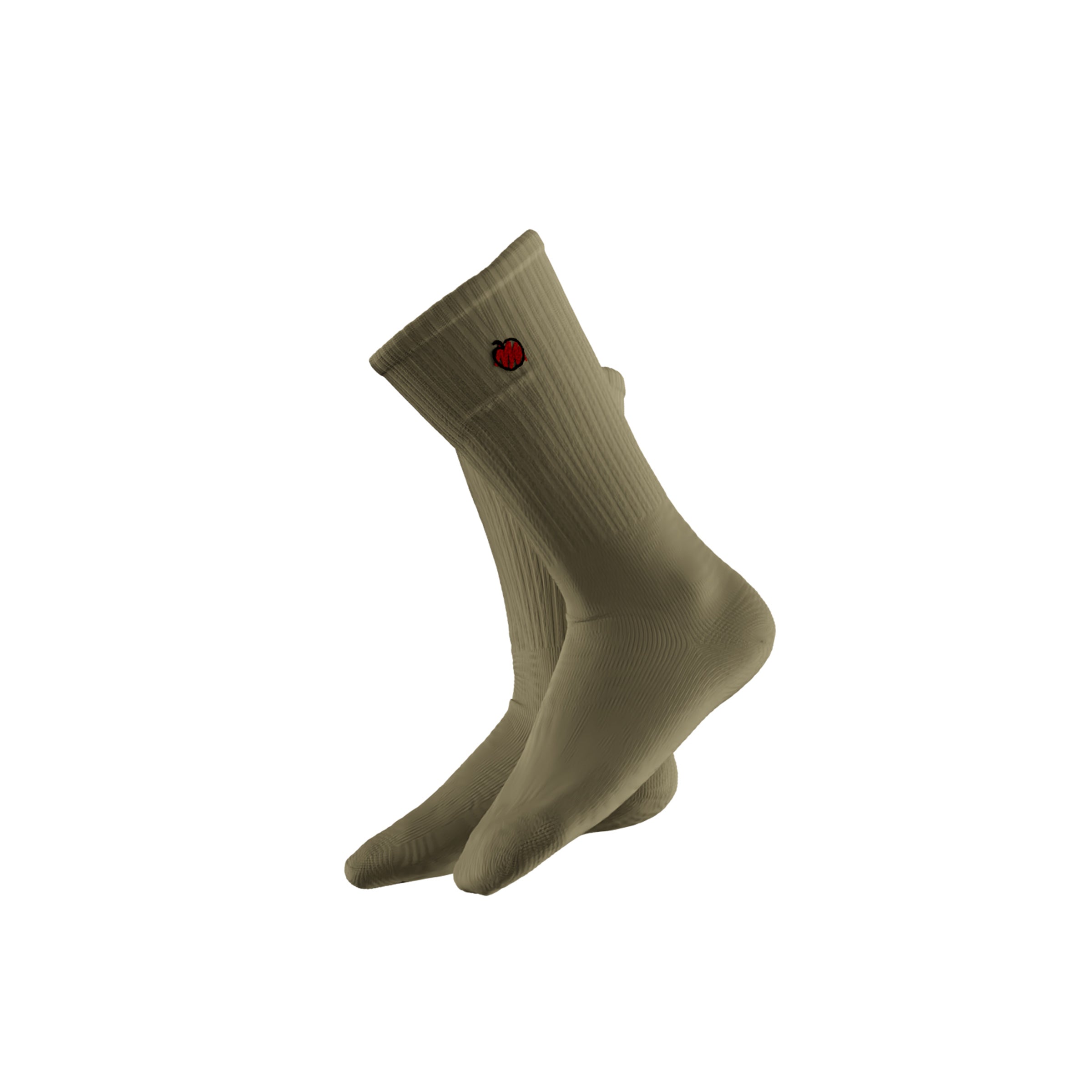 Scribble Apple Logo Army Crew Sock