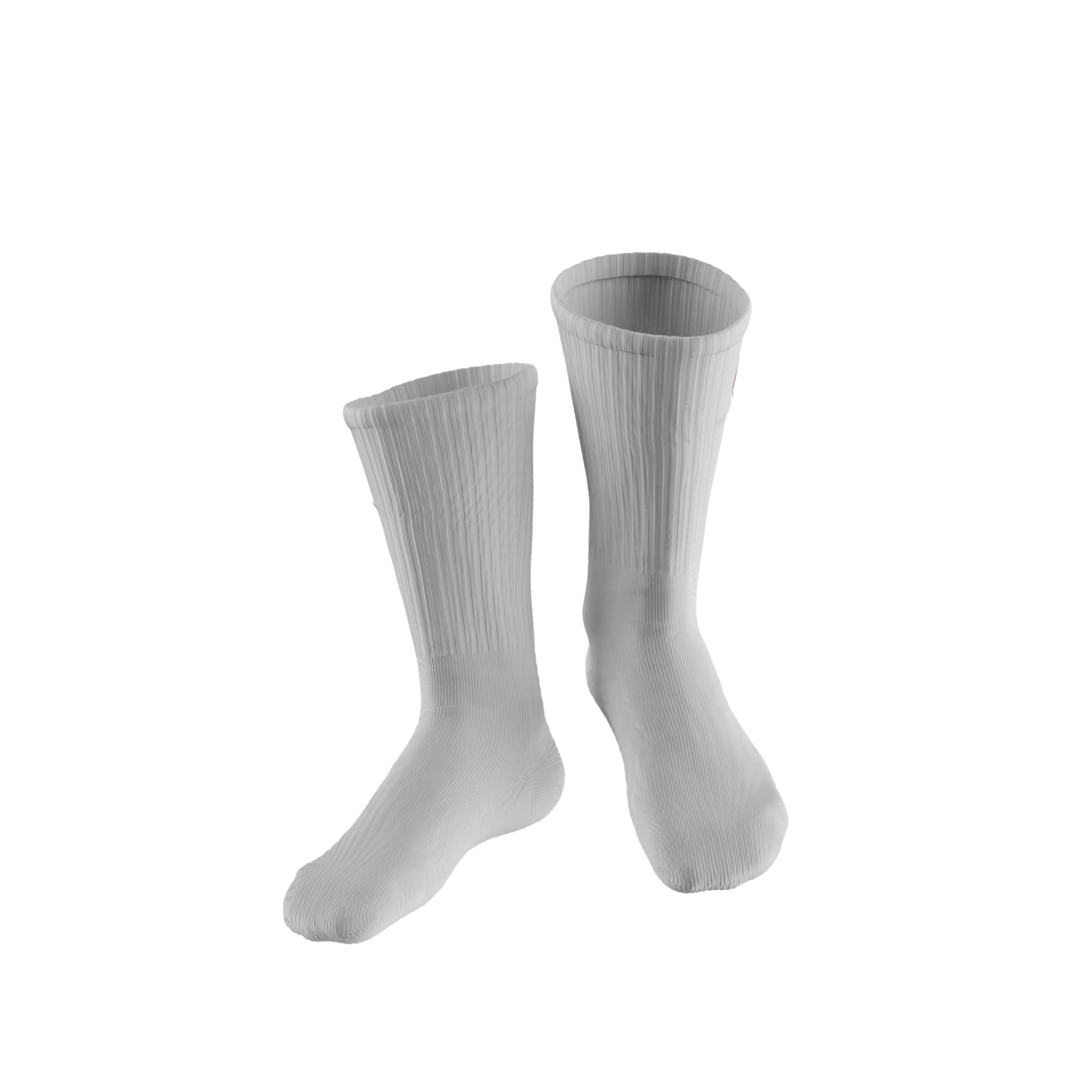 Scribble Apple Logo White Crew Sock