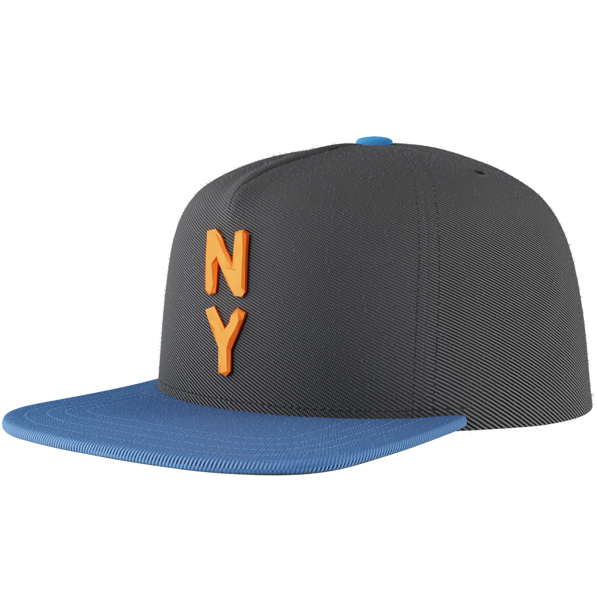 Nu Yrk | 3D NY Flushing Queens Snapback Black & Royal Perspective View