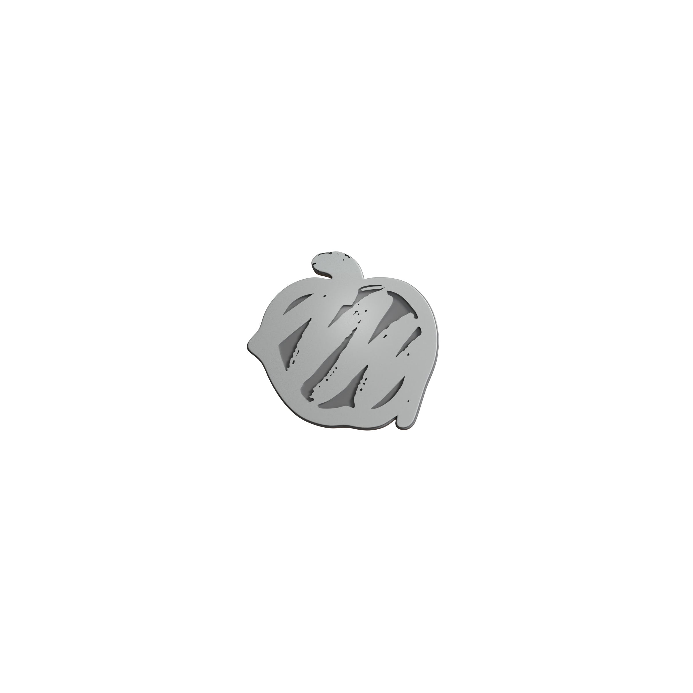 Scribble Apple Silver Pin